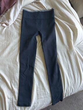 Vuori Black High-Rise Ribbed Seamless Helix Leggings